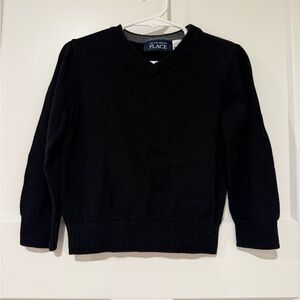 The Children's Place Black Sweater with Gray Trim